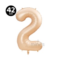 MINIIS INS Style 42 Inch Number Balloon 0-9 Cream Number Foil Balloon Number Belon Nombor Besar Birt