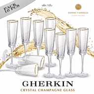 Dining Vaisselle-Gherkin Crystal Champagne Glass Luxury Gold Edge-Pack of 4/6/10 pcs