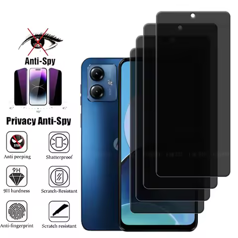 4Pcs For Motorola Moto G14 Glass Moto G14 Screen Protector Cover Protective 9H HD Anti-Spy Privacy T