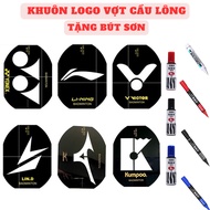 Paint Mold Logo Badminton Racket yonex victor lining mizuno lindan kumpoo Comes With Paint Pen