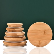 Round Bamboo Wooden Lid Scented Candle Cup Lid Wooden Sealed Jar Lid Tea Jar Wooden Lid Mason Jar Gl