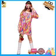 60s 70s Costume For Kids Hippie Dress For Kids Girl Flower Retro Indian Vintage Purim Halloween Costume