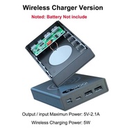 Wireless Power Bank แบตเตอรี่12V PD QC3.0 USB C ชาร์จไร้สาย DIY Shell 18650 Battery Charger Case สำหรับ iPhone 14