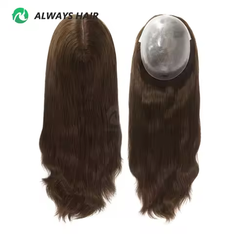 TP22- 18" Thin Skin Toupee For Women 7x9" Polyskin Brazilian Hair Human Hair Toppers