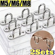 [Fast Delivery]1/2Sets 316 Stainless Steel Oval Hooks - Wall Mounting Anchor Rope Hanger - Garage Ha