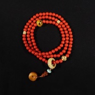 原創設計天然原礦硃砂佛珠108顆多寶手串 本命年本命佛化太歲