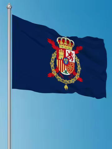FLAGDOM 3X5Fts 90X150cm Spain Spanish Standard of King Emeritus Juan Carlos Flag