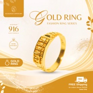 Elegold Flat Classic Abascus 916 Gold Ring 2g - 3g | Emas 916 Klasik Cincin Abakus | Gift Hadiah