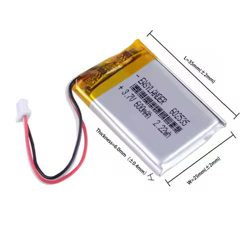 3.7 V 600mah 602535 Rechargeable Lithium Li-ion Polymer Battery for replace Yi smart dash cam siaomi