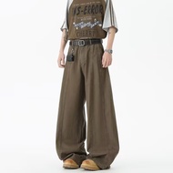 baggy track pants seluar baggy lelaki baggy pants American Retro vintage Design Wide-Leg Overalls Me
