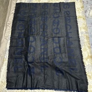 CHANEL 香奈兒 經典大CC LOGO羊絨圍巾(藍色)