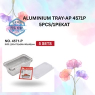 4571-P Aluminium Foil Tray with Clear Lid {5pcs} Rectangle / Rectangular My Chef Foil Tray 4571P