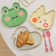 Cute Cartoon Animal Snack Dish Ceramic Plate/ Cute Korean Style Plate Dessert Plate Keropi Aesthetic