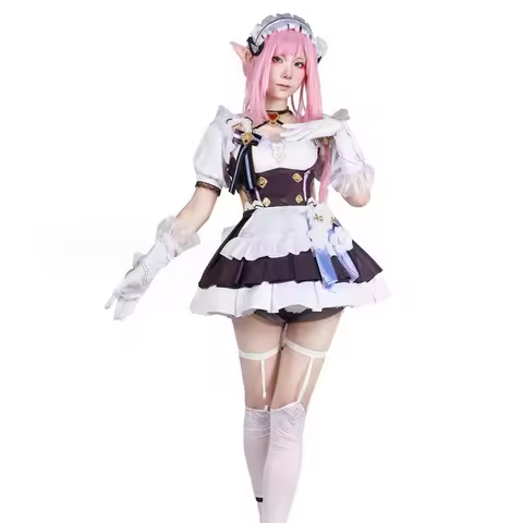 Elysia Cosplay Game Honkai Impact 3rd Elysia Cosplay Costume Wig Maid Dress Full Set Outfits for Wom
