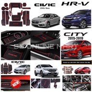 (With Logo) CAR SLOT MAT - HONDA JAZZ GK5 CITY /CRV /Civic FB /CIVIC FC /CIVIC FD /Civic FE HRV Red 