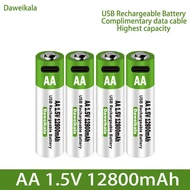 2023 New AA USB Rechargeable Lithium Ion Battery 1.5V AA 12800mah/Lithium Ion Battery Toy Watch MP3 