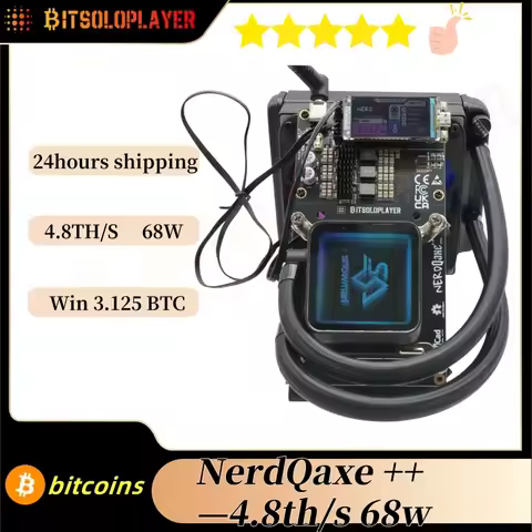 NerdQaxe++ Hydro 4.8TH/s 68W BTC Solo Miner 4Pcs BM1370 ASIC Chips for Bitcoin Mining Lottery Machin