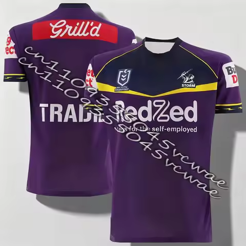 Men's Quick-Dry NRL Australian Melbourne Storm Football Jersey 2026 Summer Home Training T-Shirt Adu