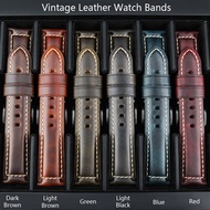 Watch Accessories Oil Wax Leather Watch Strap 20mm 22mm 24mm Watch Band For Panerai Seiko Fossil Etc