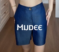 MUDEE กางเกงขาสั้น ผ้าคอตตอนยีนส์ 100% Womens Denim Shorts