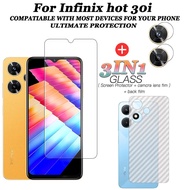 3 In 1 For Infinix hot 30i Tempered Glass For Infinix hot 30i Screen Protector For Infinix hot 30i C