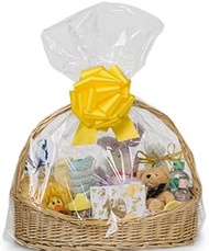 Cakesupplyshop BSK895HK Extra Thick 2mil 10pack Clear Cello/cellophane Bags Gift Basket Packaging Ba