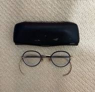 True Vintage BAO (British American Optical Co. ) Rolled Gold Frames Black Eyeglasses 連原裝盒