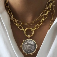 Woman'S Ancient Coin charm Pendant Necklace Athena Original Design Gift For Woman Vintage Accessorie
