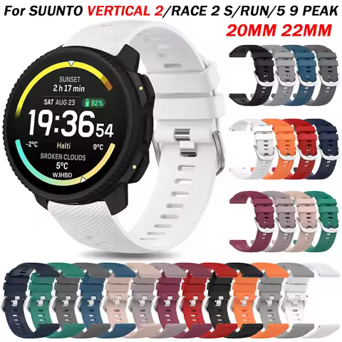 22/20mm Replacement Strap For SUUNTO VERTICAL 2 Silicone Watch Band RACE 2 S/RUN/OCEAN/5 9 PEAK PRO/