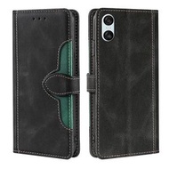 全城熱賣 - 適用於 索尼 Xperia 10 VI 膚感草帽款搭扣手機皮套（黑色）