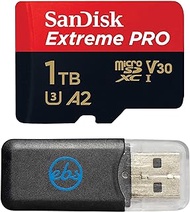 Everything But Stromboli SanDisk Extreme Pro 1TB Micro SD Memory Card for Insta360 One RS Twin, One RS 4K, One RS 1-inch Action Camera (SDSQXCZ-1T00-GN6MA) v30 4k A2 Bundle with 1 MicroSD Card Reader