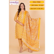 S-5XL - [New Designs] Readymade Cotton Punjabi Suit - Nirmalya Hand Printed 3Pc Set