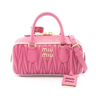 【二手】Miu Miu MATELASSE 兩用手提包，粉紅色/白色皮革，女士，二手 A