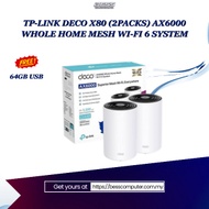 TP-LINK DECO X80 (2PACKS) AX6000 WHOLE HOME MESH WI-FI 6 SYSTEM