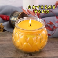 【SG SELLER】Smokeless 1 day lotus shape burning vegetables oil butter lamp 1天平口莲