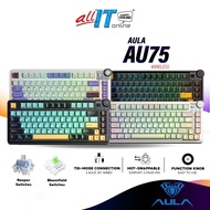 AULA AU75 Wireless Mechanical Gaming Keyboard with RGB Light, Tri-Mode Connection, Gasket Structure,