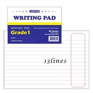 10PCS/Set 80Lvs Writing Pad Grade 1]1/4 1/2Intermediate Pad School Supplies Set for Easy to tear off