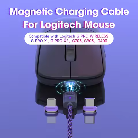Magnetic USB Charging Cable for Logitech Mouse Wired Mouse Cable for Logitech G PRO WIRELESS, G PRO 