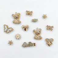 Bộ 12 Sticker Charm 3D Queen Bear bling nhựa cứng gắn Dép Sục Cá Sấu MayTo JB-307
