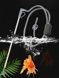 Cambiador de agua de acuario Siphon Limpiador de tanque de peces potente, aspiradora de grava para acuarios pequeños, tanques de tortugas, absorción de aguas residuales, drenaje de agua, lavado de arena y absorción de excrementos