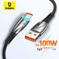 Baseus สาย USB 100W Type C ชาร์จเร็วสำหรับ Huawei P40 Pro สาย P30ชาร์จข้อมูลสำหรับ Samsung S21อัลตร้า S20 poco