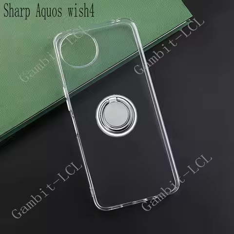 For Sharp Aquos Wish4 Wish 4 6.6" 2024 Back Ring Holder Bracket Phone Cover TPU Soft Silicone Case O