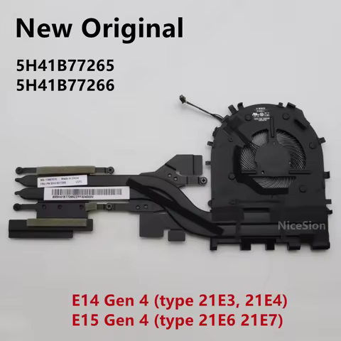 New Original For Laptop Lenovo ThinkPad E15 Gen4 E14 Gen4 Cooling Fan Heatsink Cooler Radiator FRU:5