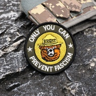[Custom Velcro patch] AE.Embroidered Ranger Bear Only You Can Prevent Forest Fires Morale Badge 3D V