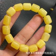 Amber Bracelet Natural Beads Single Circle Beautiful Clear Pattern Color Barrel Beads Amber Barrel B