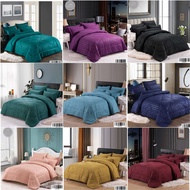 Offer🎉Super Single 5in1 Hotel Design Fitted Bedsheet Comforter Set 800tc 单人单色酒店床单 [Ready Stock] Yana