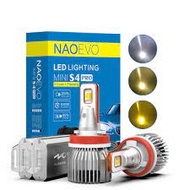 NAOEVO S4 TRI-COLOUR H4 H7 H8/H9/H11 9006 Headlight Fog Light Bulb