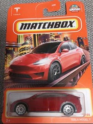 【Tesla model Y】(再度返貨）全新火柴盒紅色特斯拉"model Y"經典合金模型休旅電動車 matchbox red color tesla model y electric mid-si