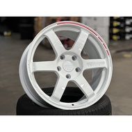 New 18x9.5J AOW TE37 SAGA Rim (set of 4) 5x120 White for Civic Type R FK8R FL5R
