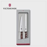 VICTORINOX 瑞士維氏 廚具套裝 2件裝(切肉刀19mm+麵包刀21mm) 楓木柄 5.1020.21G